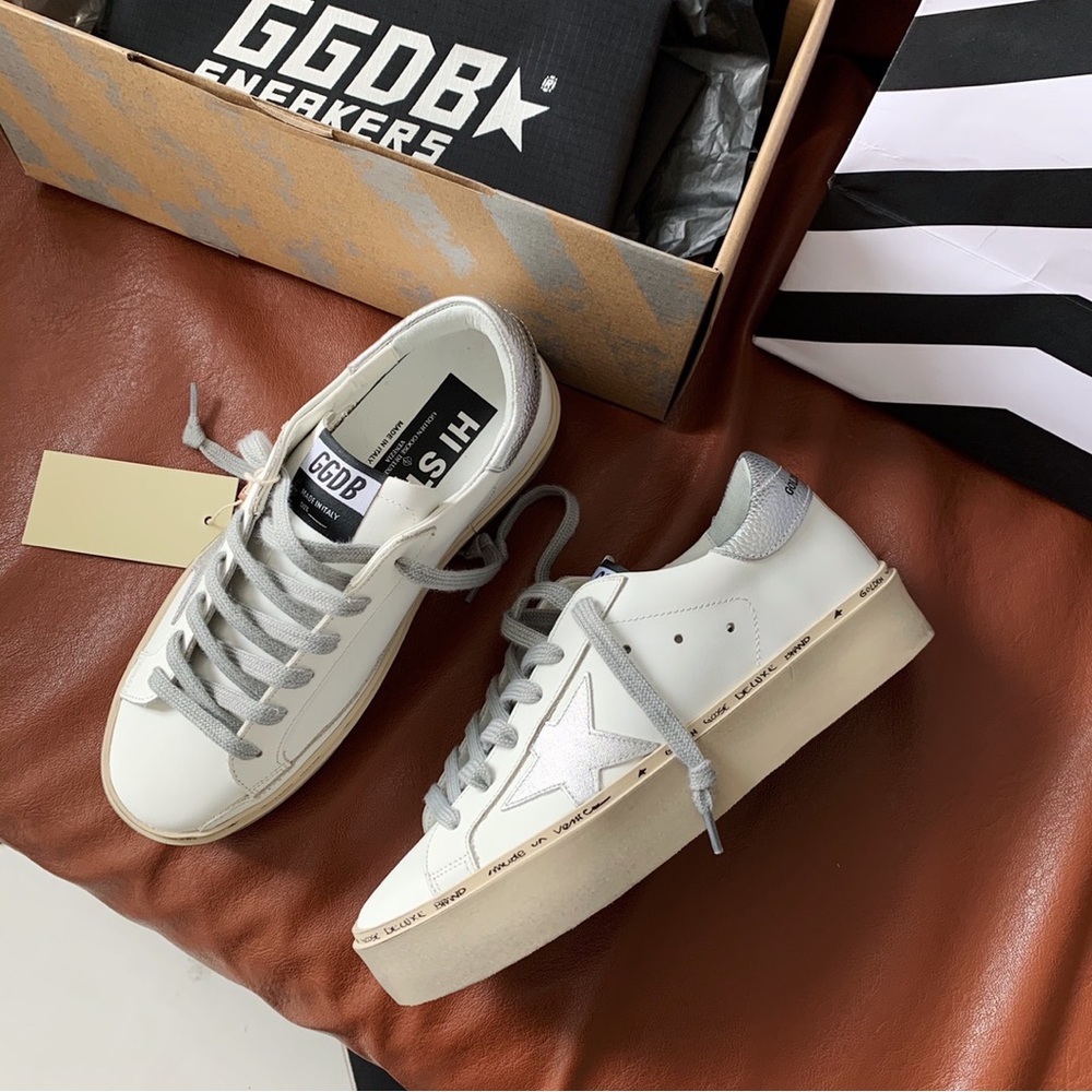 Brand new women's Ball Star platform white sneakers